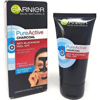 Garnier Skin Naturals Pure Active Charcoal Anti-Blackhead Peel-Off - Черна отлепяща се маска за лице с активен въглен от серията "Pure Active" 50мл