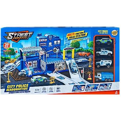 Игрален комплект Yifeng - Street Convoy, полицейско управление с 4 коли, 36 части (2504I0014)