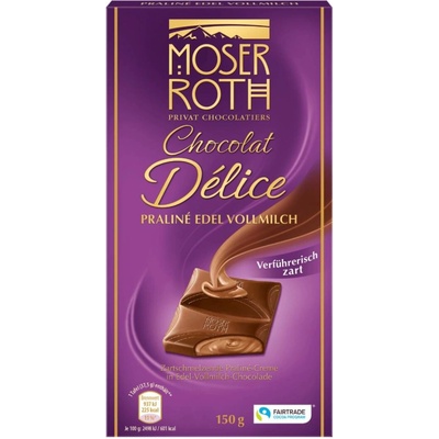 MOSER ROTH Chocolat Délice PRALINKOVÝ KRÉM V MLÉČNÉ ČOKOLÁDĚ 150 g