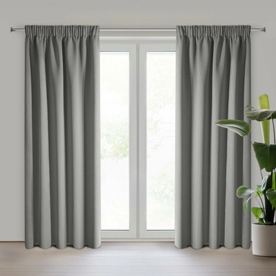 EUROFIRANY ZATEMŇOVACÍ ZÁVĚS NA PÁSCE ADLEY 135X270 CM STŘÍBRNÁ