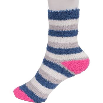Image 1 of Дамски чорапи от букле с раиран десен в бяло, сиво и синьо