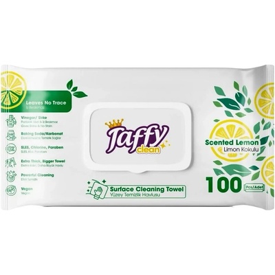 Taffy Vlhčené ubrousky celulóza 100 ks bílá