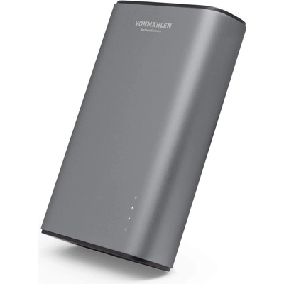 Vonmahlen Evergreen QC 3.0 Power Bank 10000 mAh - външна батерия с два USB изхода и USB-C порт и технология за бързо зареждане (тъмносив)