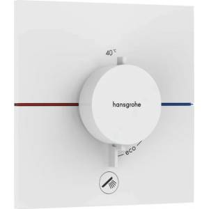 Hansgrohe ShowerSelect Comfort E 1-функционален, матово бял, скрит термостатичен смесител за душ с допълнителен изход (15575700)
