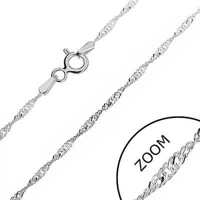 Šperky eshop Stříbrný řetízek třpytivá spirála z plochých oček AB23.07