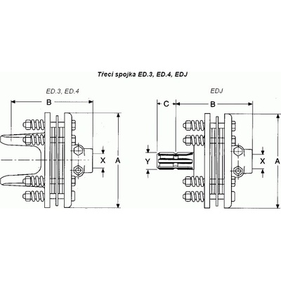 La Magdalena 52D-09 Spojka třecí ED.4 2 000 Nm 1 3/8" Z=6