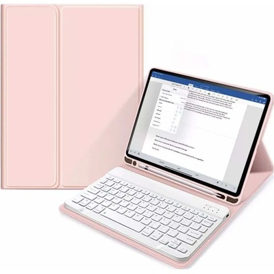 Tech-Protect SC Pen Case and Bluetooth Keyboard - кожен калъф и безжична блутут клавиатура за iPad 9 (2021), iPad 8 (2020), iPad 7 (2019) (розов)