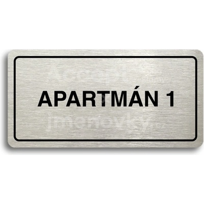 ACCEPT Piktogram APARTMÁN 1 - stříbrná tabulka - černý tisk