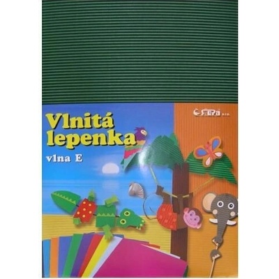 Lepenka E-Welle 260g 34,5 x 24,5cm rovná-tmavě zelená 10 listů