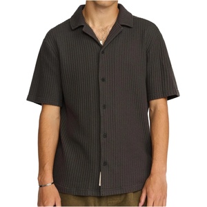 Revolution Мъжка риза с копчета Revolution Cuban Shirt Polyester S/S Shirt - Darkgrey - размер M (033-3265-0112)
