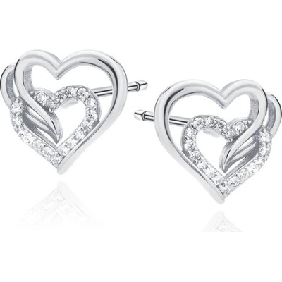 Lafira stříbrné náušnice Triple Heart Z0655