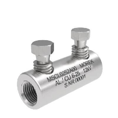 Кабелен съединител алуминиев покалаен Al/Cu 6-25mm2 12kV MSCL25 2x късащ се болт M8 - MSCL0252A00 (MSCL0252A00)