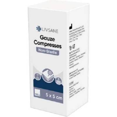 LIVSANE Gázové kompresy nesterilné 5 x 5 cm 100 ks