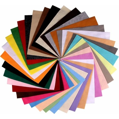 Látková dekorativní plsť / filc 20x30 cm sada 12 kusů MIX - 3 mix