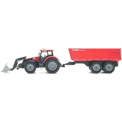 Alltoys Traktor farmársky s prívesom červený