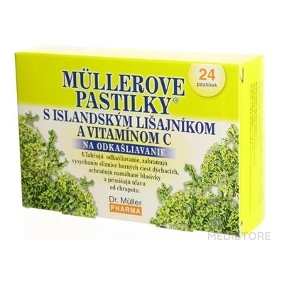 Müllerove pastilky s island. Lišajníkom a vit. C na odkašliavanie 24 pastilok