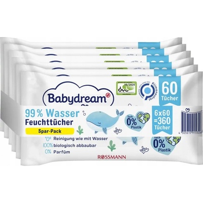 Babydream Vlhčené ubrousky s 99 % vody 180 ks – Zboží Dáma