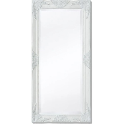 vidaXL Стенно огледало, бароков стил, 100x50 см, бяло (243679)