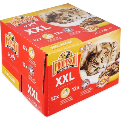 Propesko cat hovězí a kuřecí 24 x 100 g