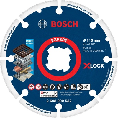 BOSCH Řezný kotouč EXPERT Diamond Metal Wheel X-LOCK 115 × 22,23 mm 2.608.900.532