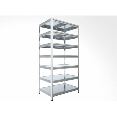 Biedrax Regál do technickej miestnosti 45 x 75 x 270 cm, pozink, 7 políc plechových, 150 kg na policu