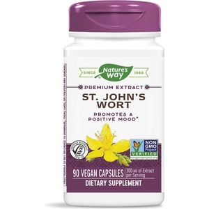 Nature's Way Подобрява настроението - Жълт кантарион премиум екстракт - St. John`s Wort 420 mg, 90 капсули Nature’s Way (63000)
