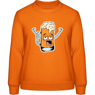 AWDis Sweat mikina Design Ilustrace pivní sklenice Orange Crush