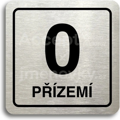 ACCEPT Piktogram přízemí - stříbrná tabulka - černý tisk