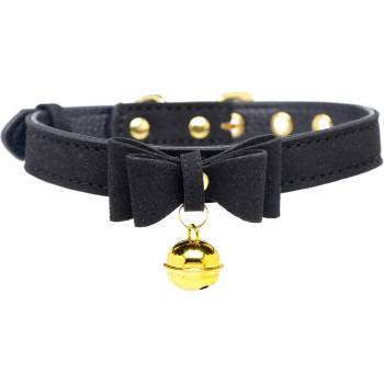 Image 1 of Master Series Golden Kitty Collar with Cat Bell Black-Gold
