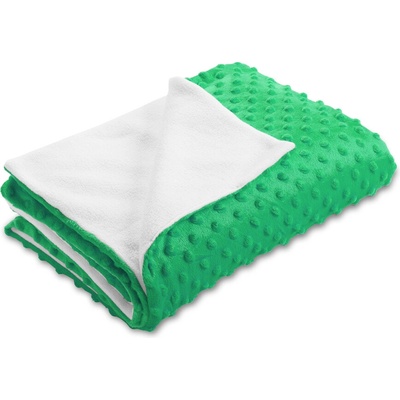 Biante Detská obojstranná deka Minky TOP 3D bodky Polar Sýto zelená