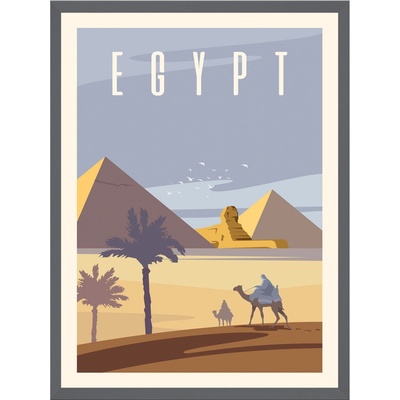 Plakát Egypt, 21X29,7 cm + šedý kamenný rám