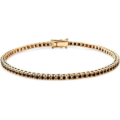 SAVICKI Tenisový náramok Luminy 2,3 mm žlté zlato, čierne diamanty SAV-B-TENIS-16CM-23SZ-15K-585-CZD-Z