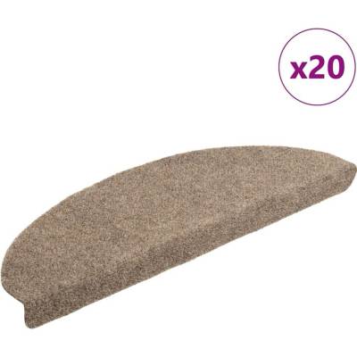 vidaXL Schodové rohože samolepicí 20 ks 65 x 21 x 4 cm béžové, půlkulaté, velké