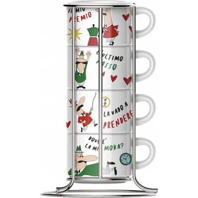 Bialetti Šálka Italia porcelán 4 x 200 ml