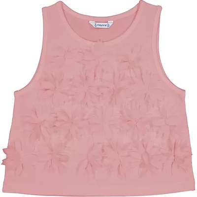 MAYORAL Топ с текстилни цветя в розово за момиче Mayoral