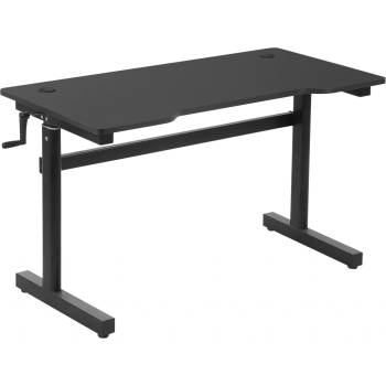 Vinsetto Stôl s nastaviteľnou výškou ručný kľukový výťah MDF Kov Čierna 120 x 60 x 72-117 cm