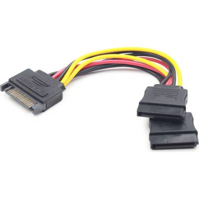 Gembird Cableexpert SATA napájecí na 2x SATA, rozdvojka, 0.15m CC-SATAM2F-01