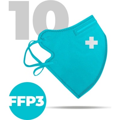 Nanolab nano bezpečný respirátor FFP3 modrý medi logo krížok 10 ks
