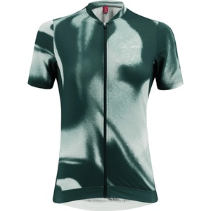 Löffler Фланелка с къс ръкав за колоездене Löffler Women's Bike Jersey Full-Zip PSY Mid Cycling jersey - Forest - размер 46 (EU) (156-2773-0117)