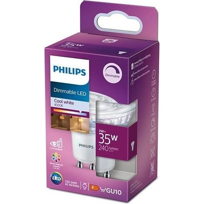 Philips LED Stmievateľná žiarovkaGU10/3W/230V 4000K CRI 90