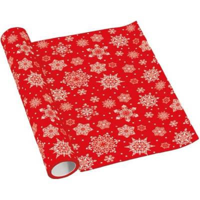 Airlaid ubrus Snowflakes red 40cmx5m