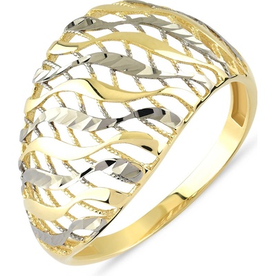 Lillian Vassago Prsten s gravírováním z kombinovaného zlata LLV85 GR051