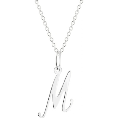 Gemmax Řetízek s písmenem „M“ bílé zlato GUSWN-42901-25841