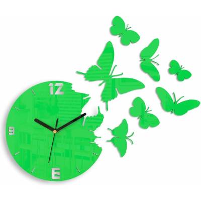 Moderné nástenné hodiny MOTÝLE GREEN green