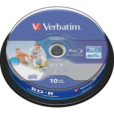 Verbatim BD-R 25GB 6x, printable, cakebox, 10ks (43804)