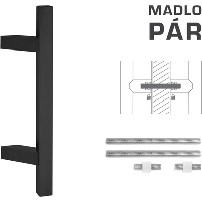 MPkovania FT - MADLO kód K31Z 25x25 mm UN pár Rozteč madla: 210 mm, Rozmer profilu madla: 25x25 mm, Dĺžka: 400 mm
