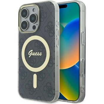 GUESS Калъф Guess IML 4G MagSafe за iPhone 16 Pro - черен (3666339341985)