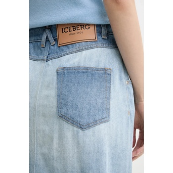 Iceberg Дънкова пола Iceberg в синьо среднодълга със стандартна кройка C071 0188 (C071.0188)