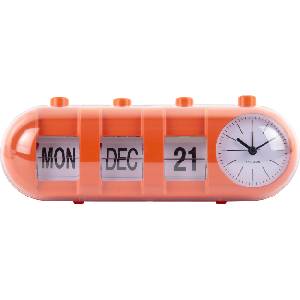 Karlsson Будилник Retro Tube Calendar Flip, светлооранжев (KA6045OR) Будилник