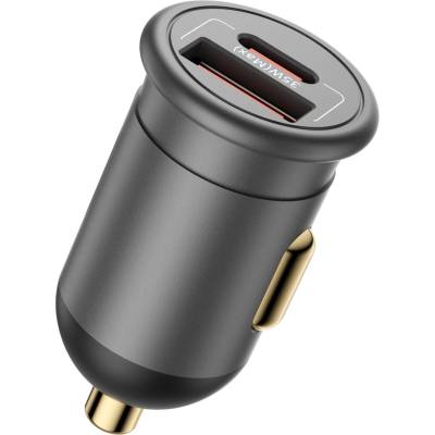 Blueo - Зарядно за кола - 1x USB, 1x Type-C, 35W, с вградени защити, за 12V до 24V DC контакт, матово покритие - сиво